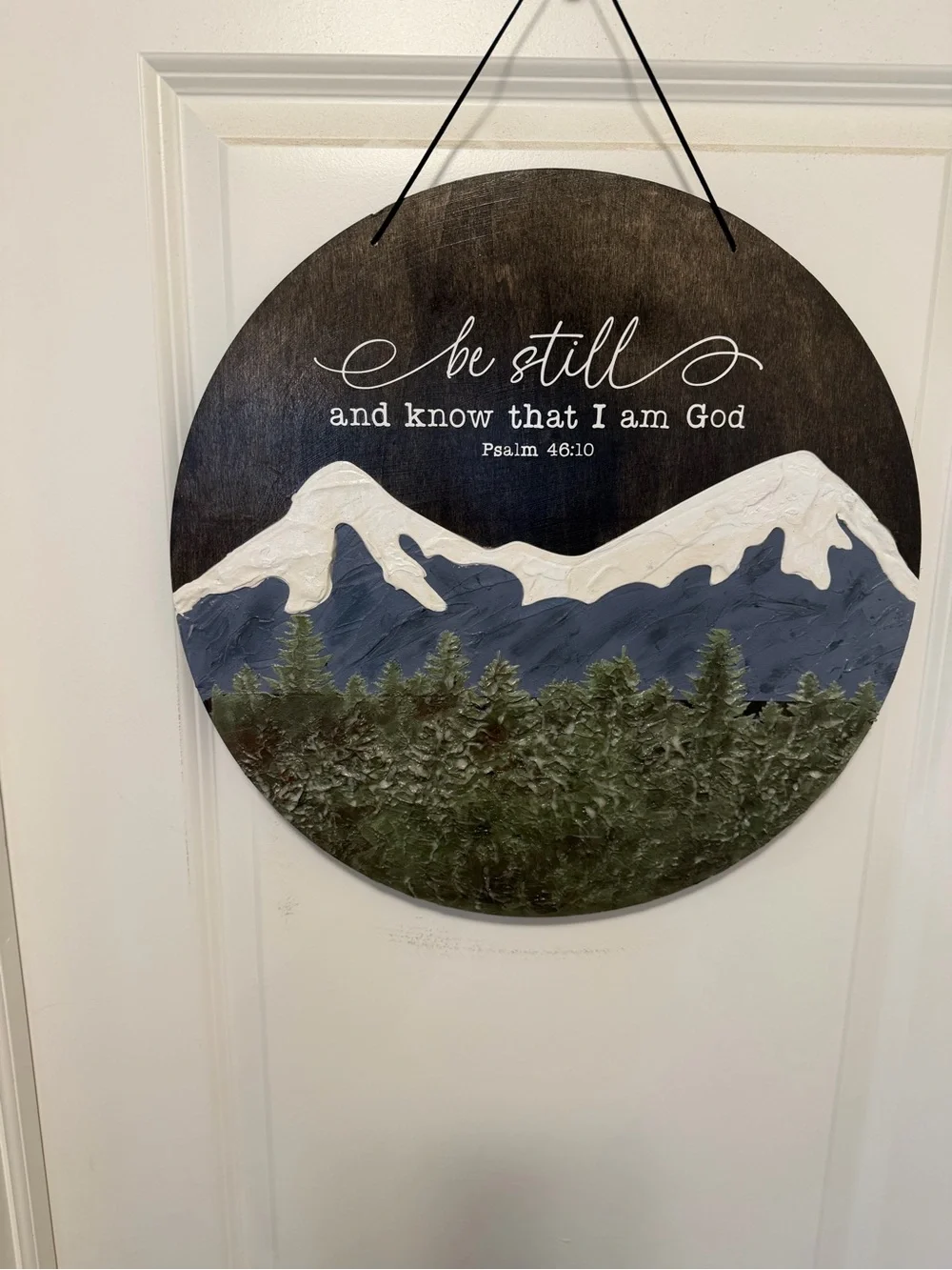 Be Still Round Wall Art - White, Blue, Green 18
